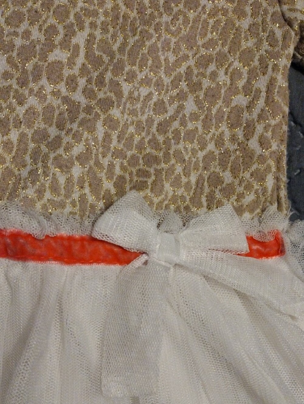 Sparkle Animal-Print Tulle Dress with White Skirt - Picture 5 of 9